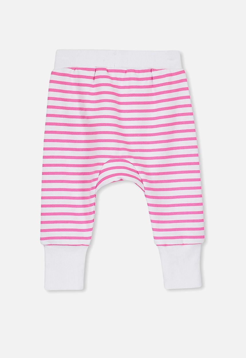 Cotton On - Charlie trackpant - white & pink