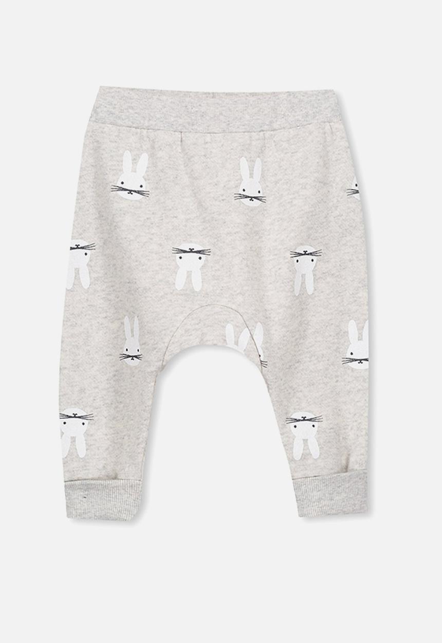 Cotton On - Charlie bunny trackpant - grey & white