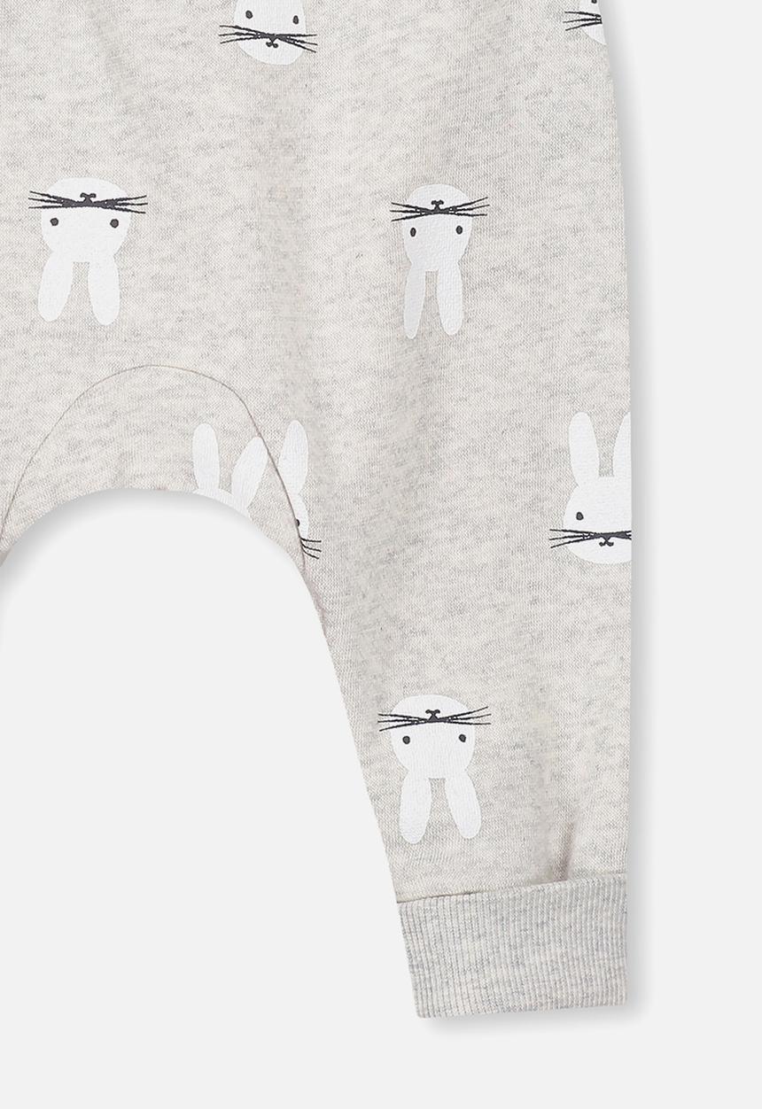 Cotton On - Charlie bunny trackpant - grey & white