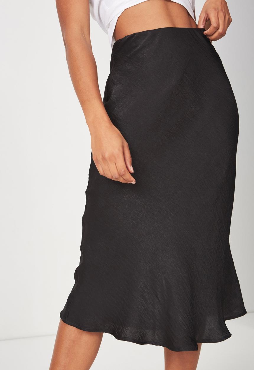 Cotton On - Woven belle bias skirt - black