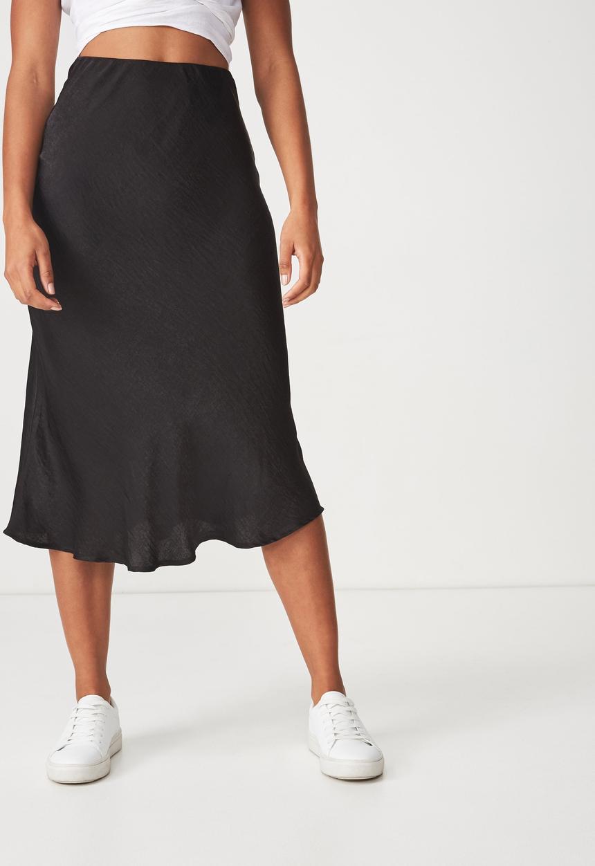 Cotton On - Woven belle bias skirt - black