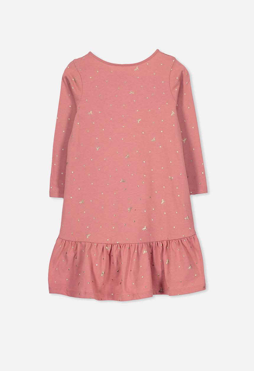 Cotton On - Joss long sleeve dress - pink & gold
