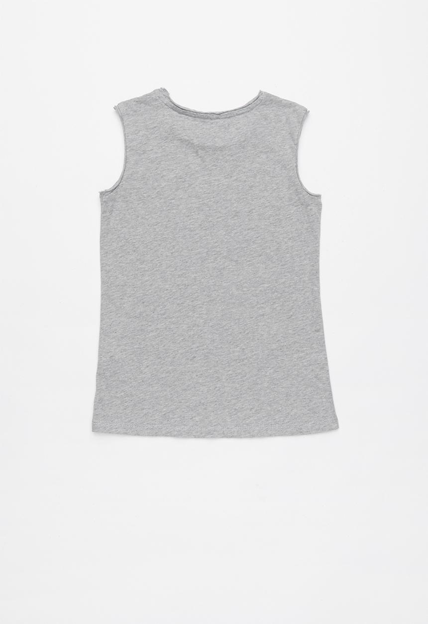 GUESS - Teens short sleeve muscle body heart tee - grey