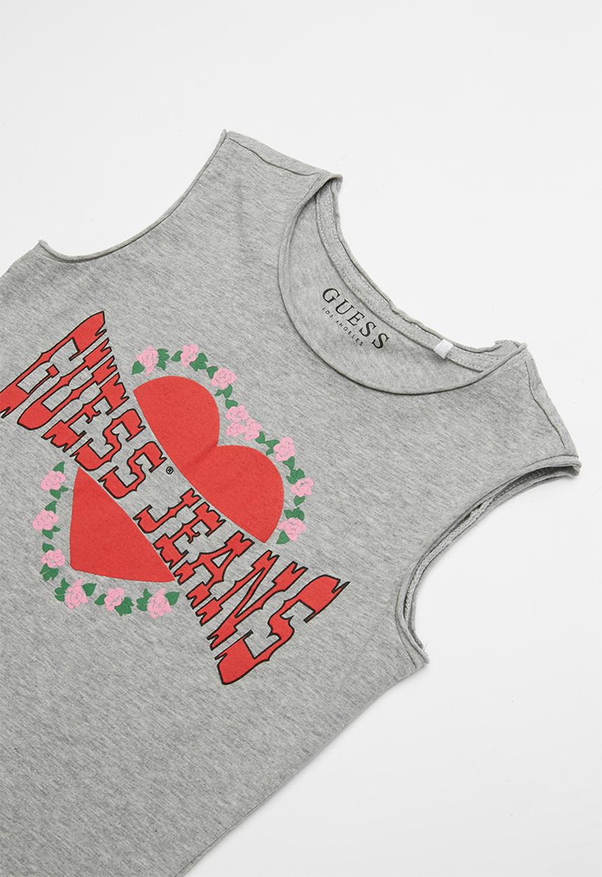 GUESS - Teens short sleeve muscle body heart tee - grey