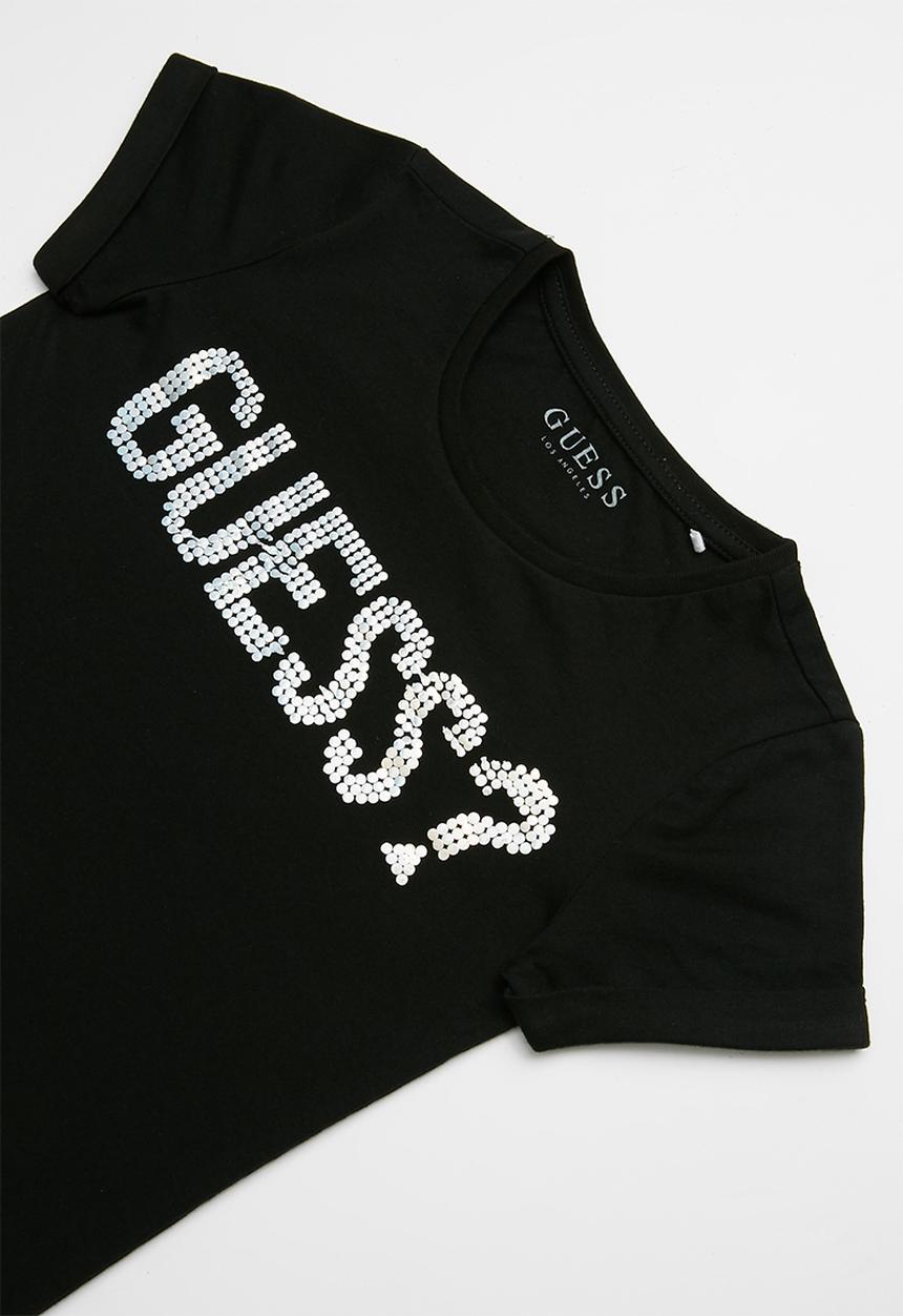 GUESS - Short sleeve guess ombre bling tee - black