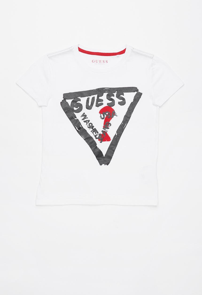 GUESS - Short sleeve guess platisol tee - white
