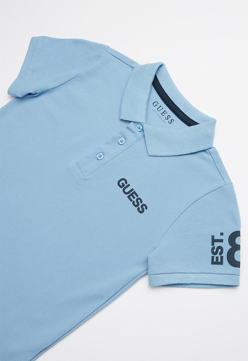 GUESS - Short sleeve guess basic polo - blue
