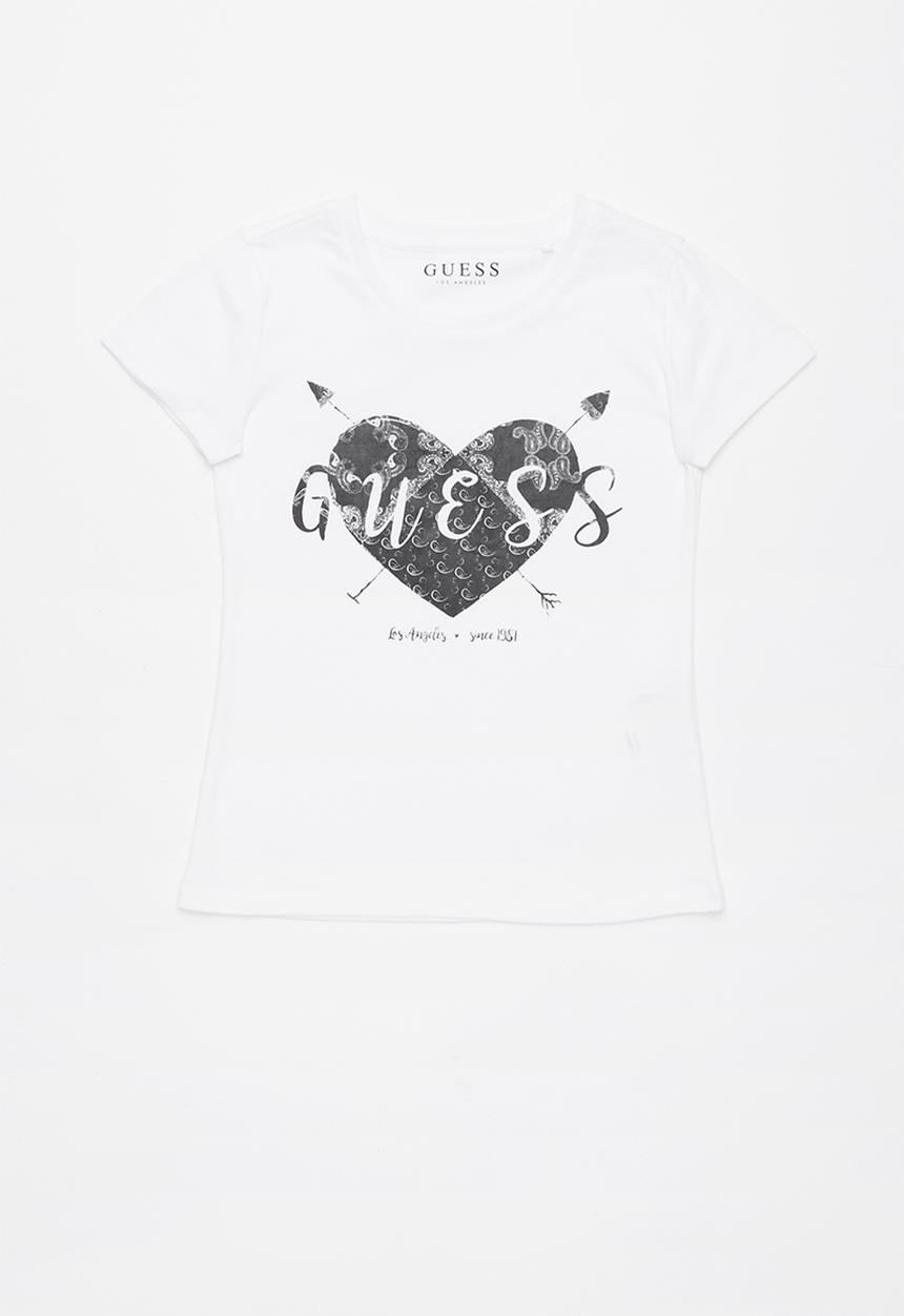 GUESS - Teens short sleeve guess heart arrows tee - white