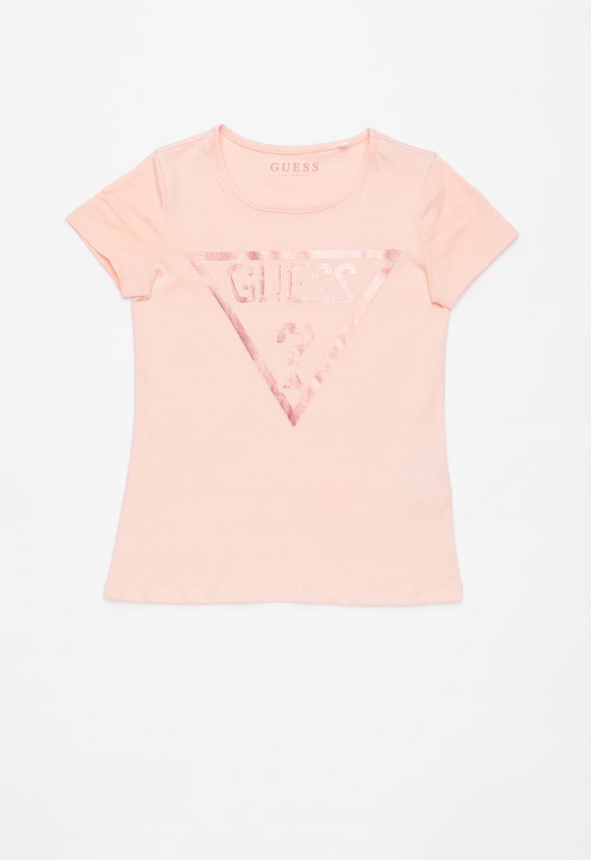 GUESS - Teens short sleeve holo tri tee - peach 