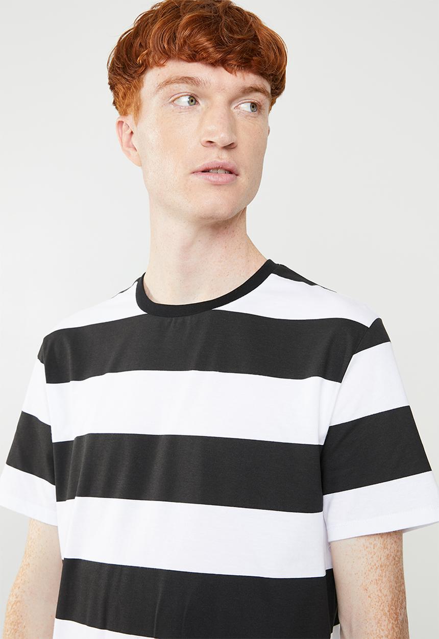 Superbalist - Wide stripe tee - black & white