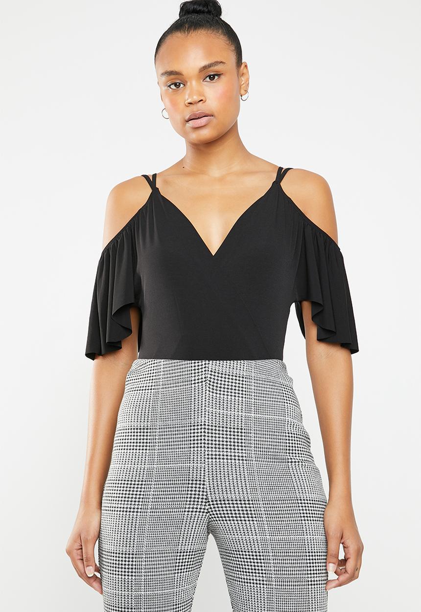 New Look - Draped wrap bodysuit - black