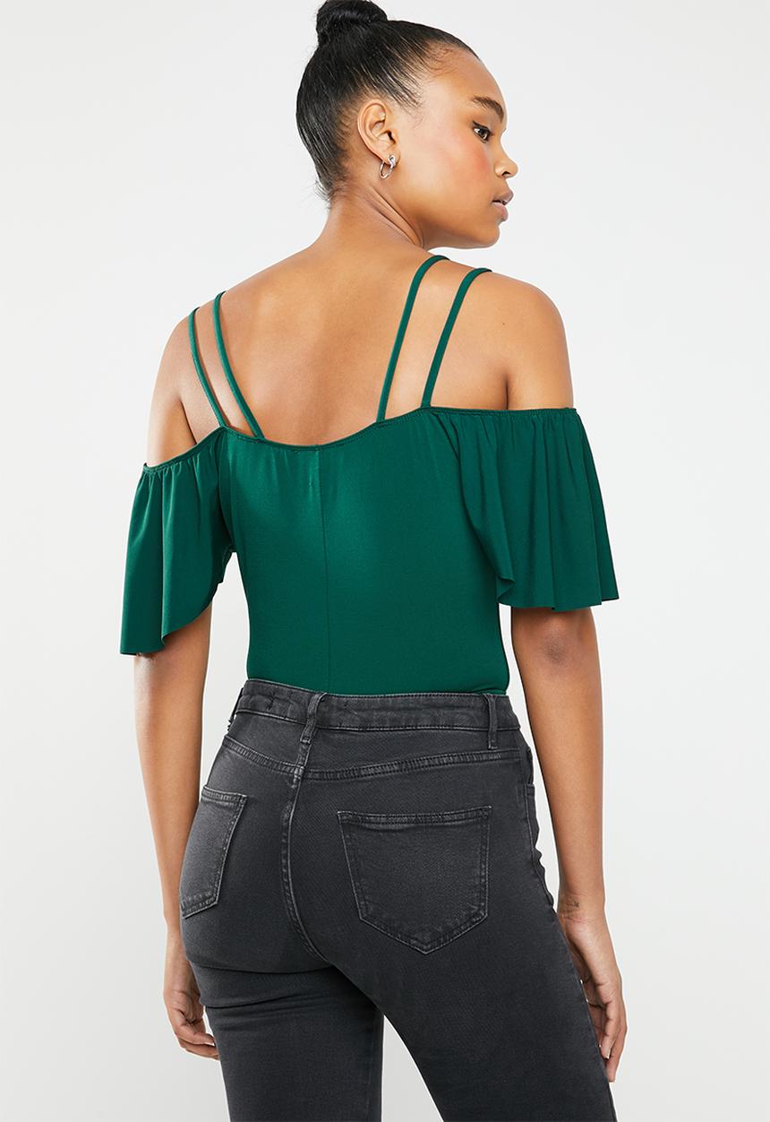 New Look - Draped wrap bodysuit - green