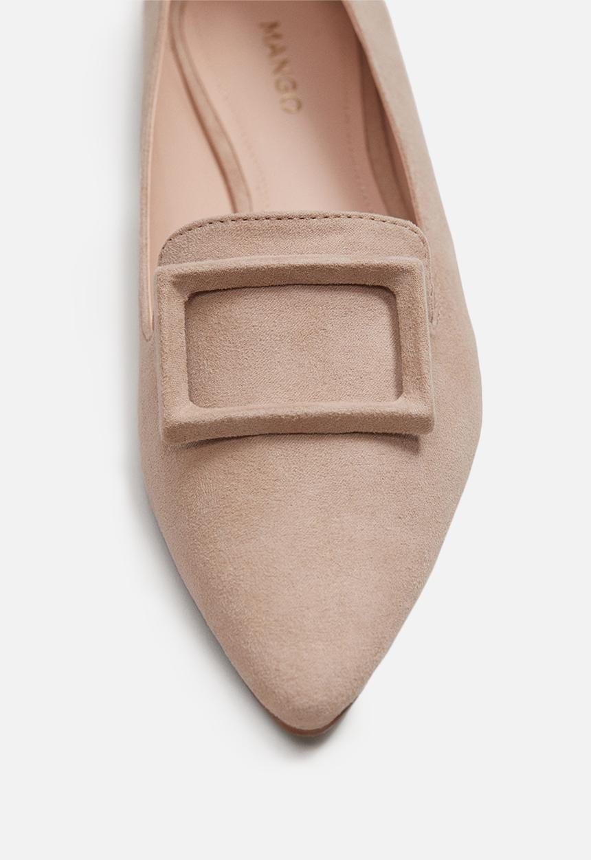 MANGO - Buckle flat loafer - taupe