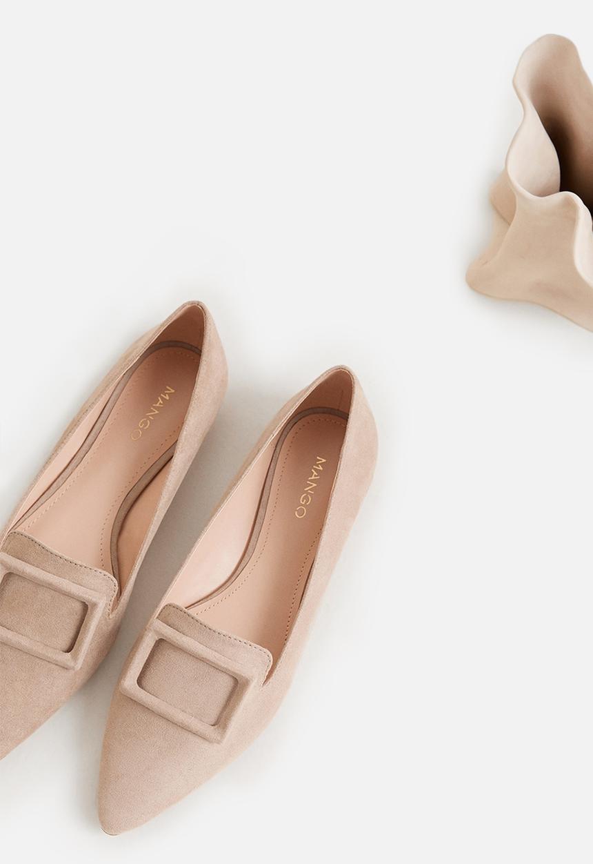 MANGO - Buckle flat loafer - taupe