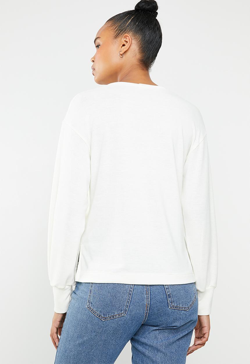 Superbalist - 2 Pack drop shoulder soft touch top - milk/grey