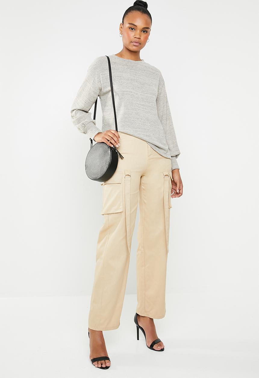 Superbalist - 2 Pack drop soft touch knit top - oatmeal melange & black
