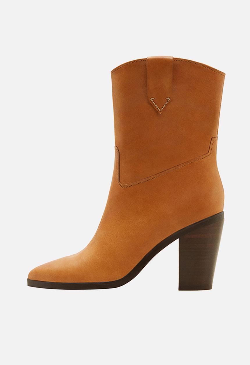 MANGO - Texas leather boot - tan