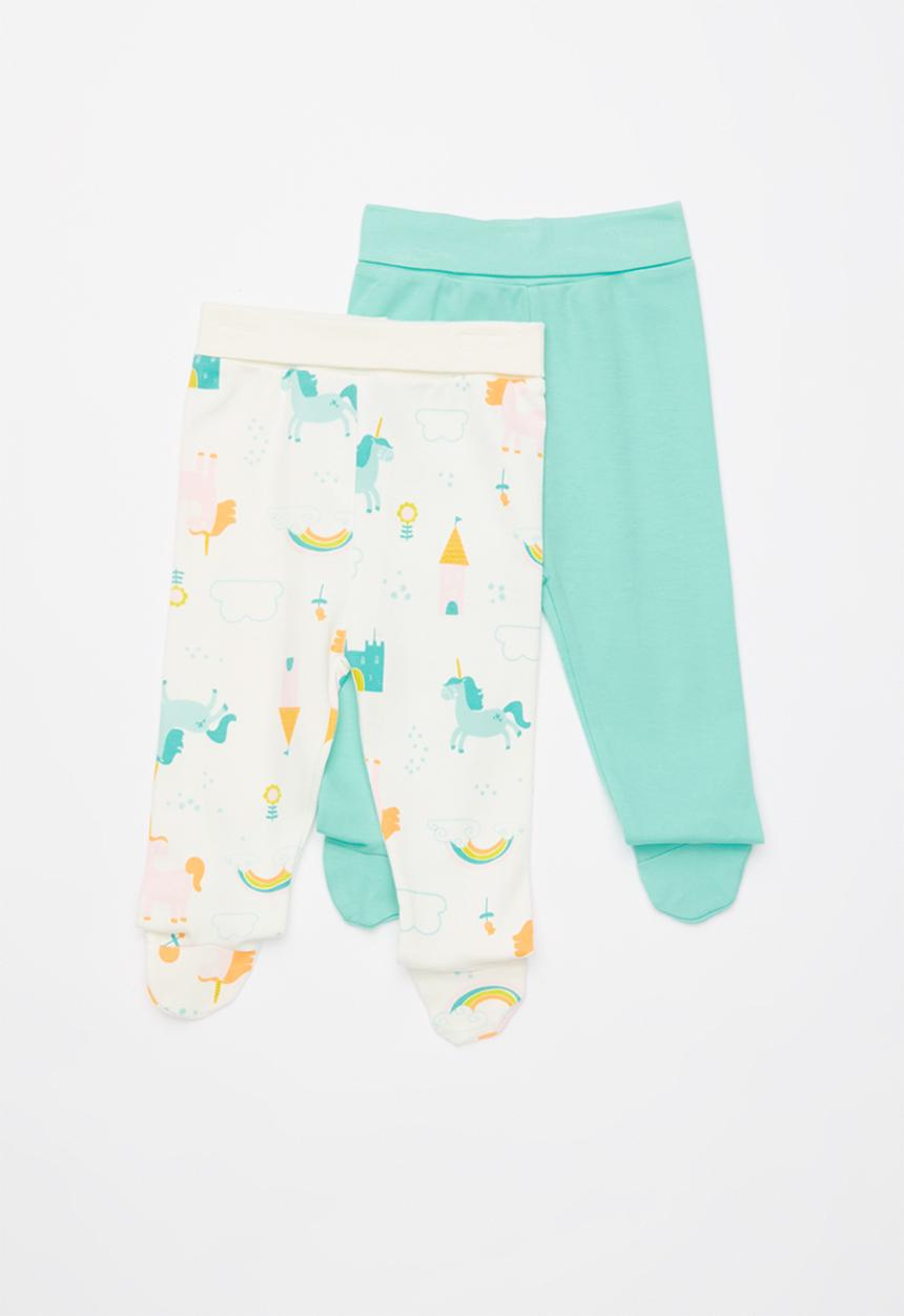 Baby Corner - Unicorn 2 pack footed legging - multi-colour