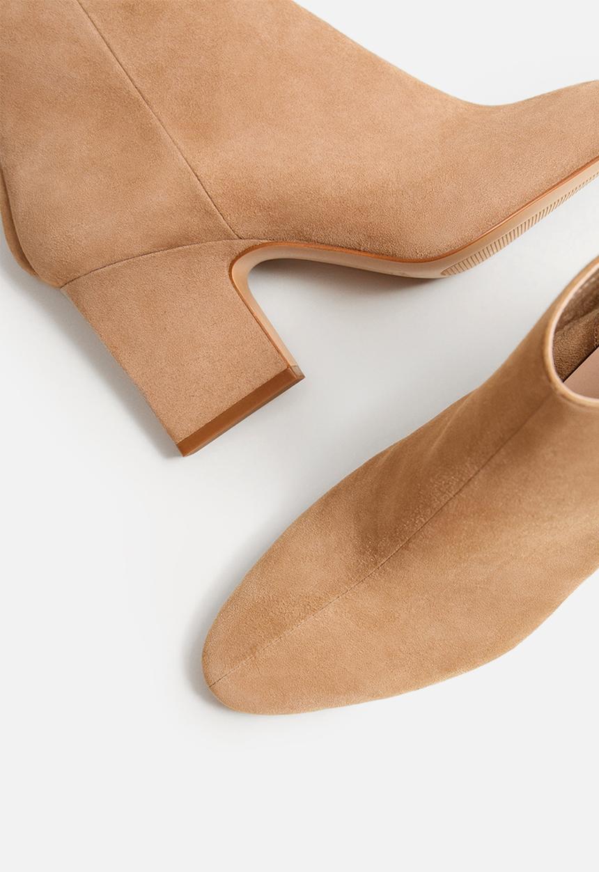 MANGO - Tilde 1 leather ankle boot - tan