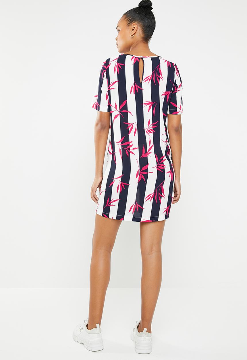 ONLY - Nova lux tee dress - navy & white