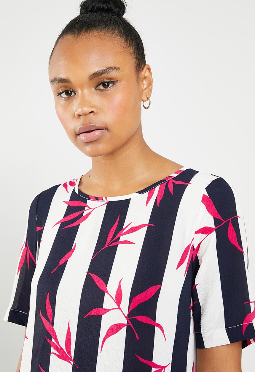ONLY - Nova lux tee dress - navy & white