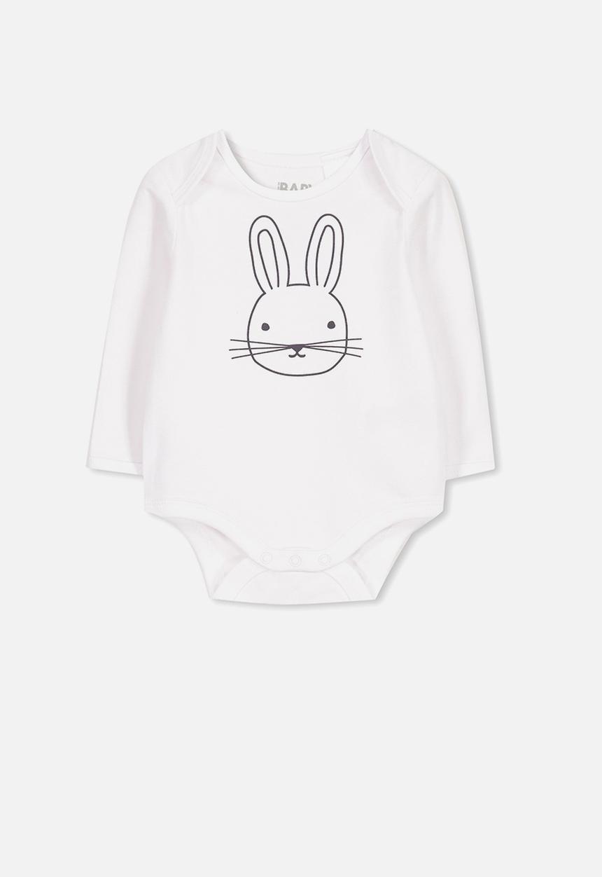 Cotton On - Mini long sleeve bubby - white