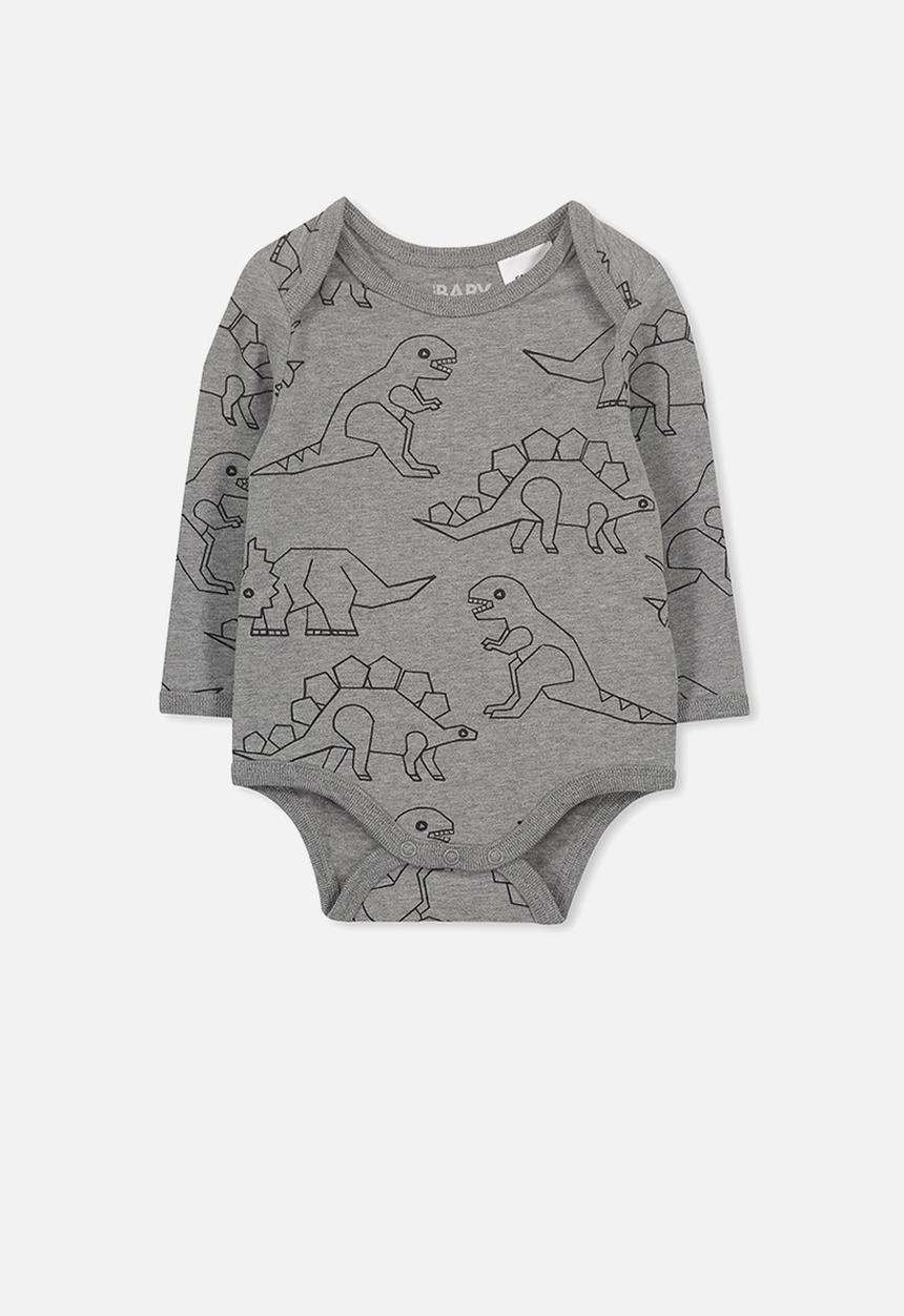 Cotton On - Mini long sleeve bubby - charcoal