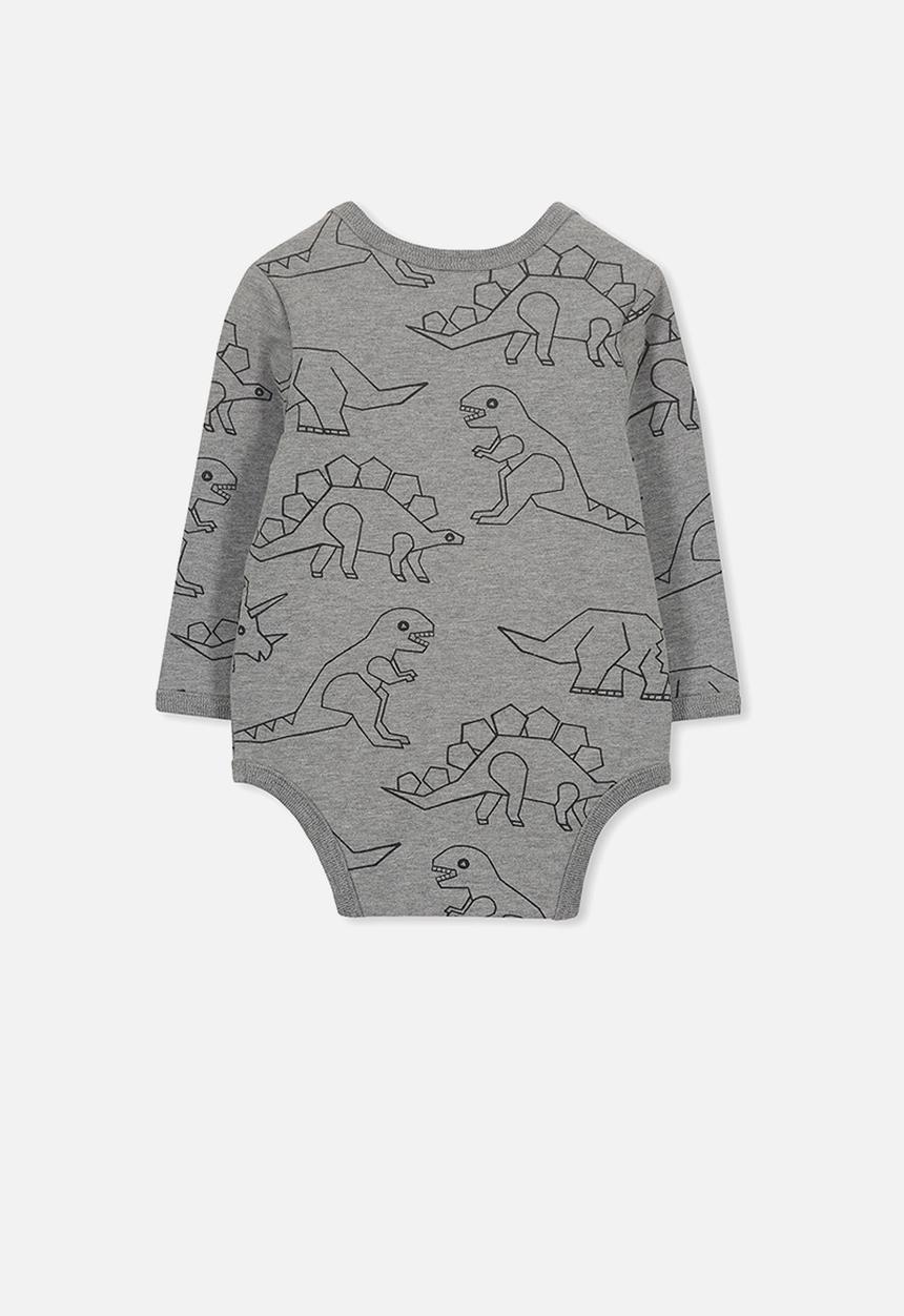 Cotton On - Mini long sleeve bubby - charcoal