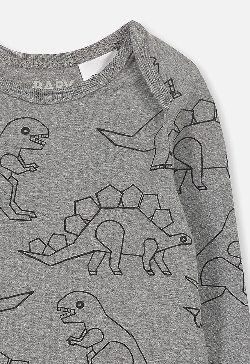 Cotton On - Mini long sleeve bubby - charcoal