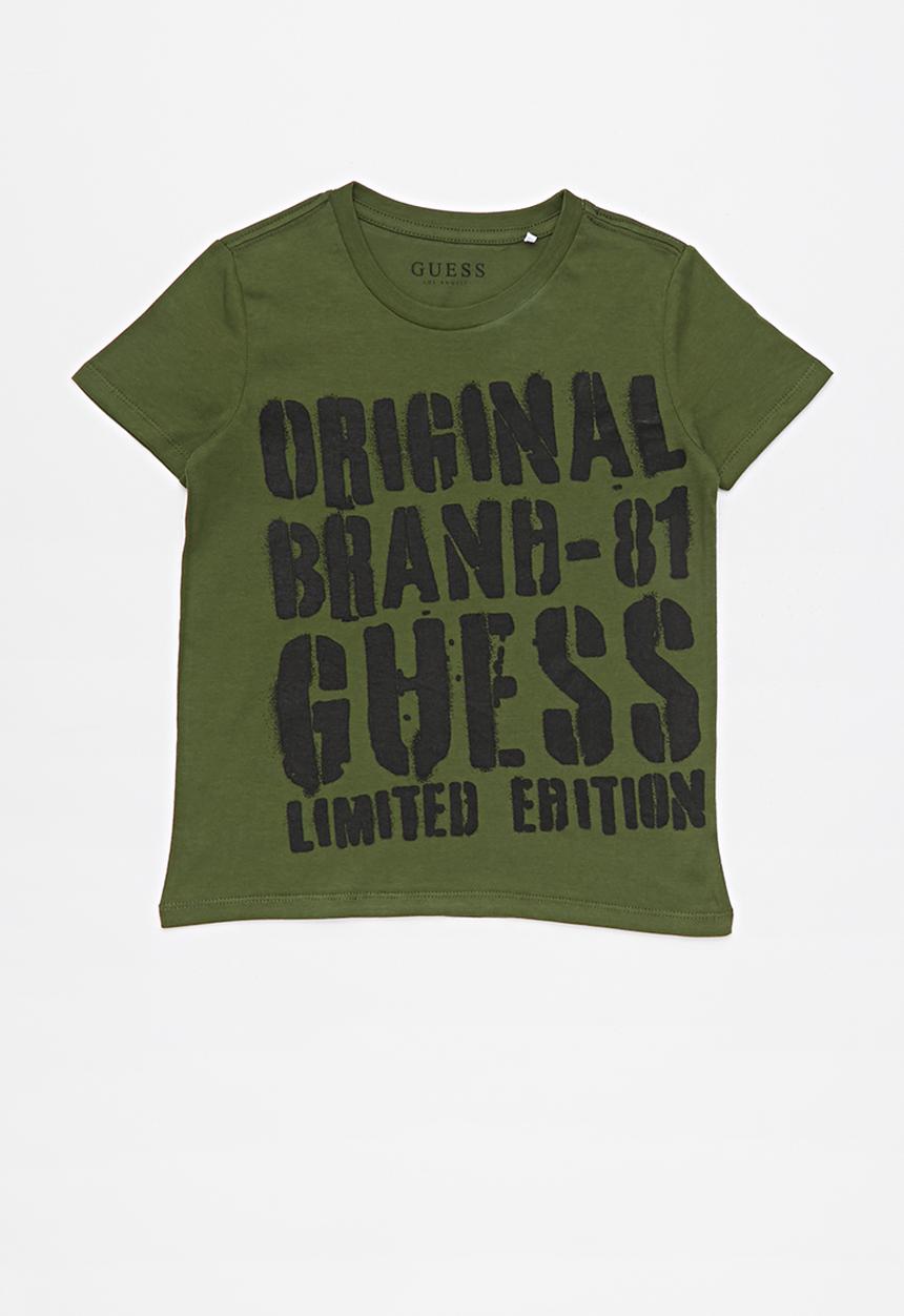 GUESS - Origanal brand tee -olive
