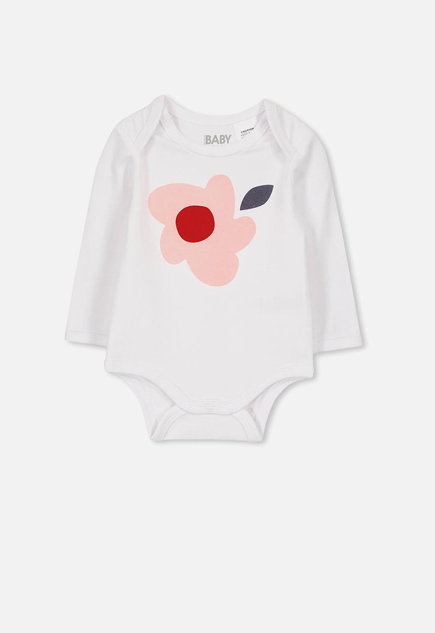 Cotton On - Mini long sleeve- white & pink