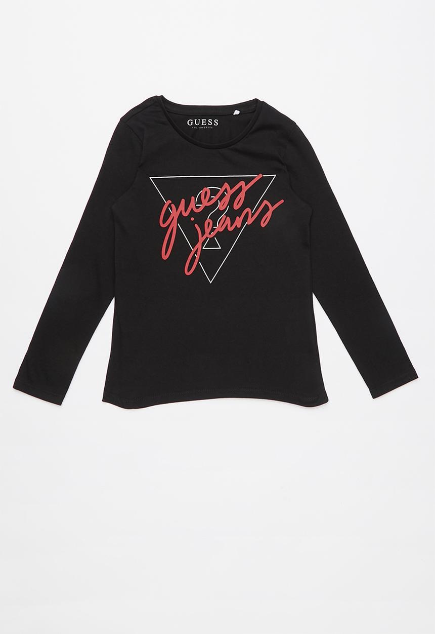 GUESS - Long sleeve tri originals tee  - black