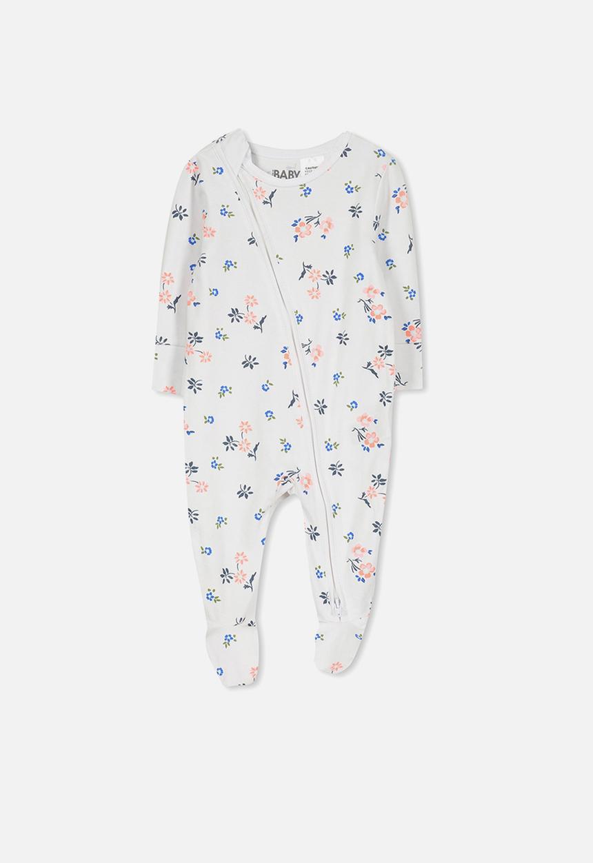 Cotton On - Mini zip through romper - white