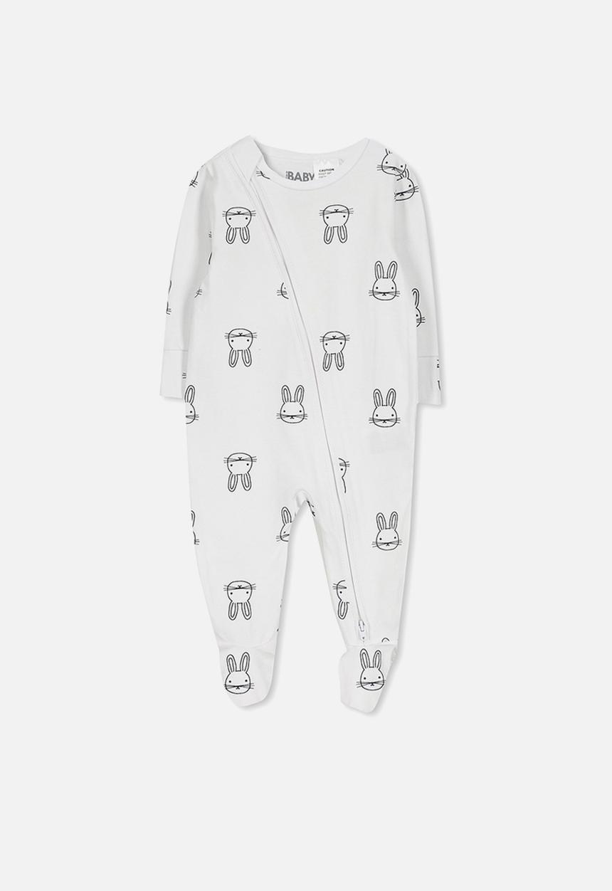 Cotton On - Mini zip through romper - white
