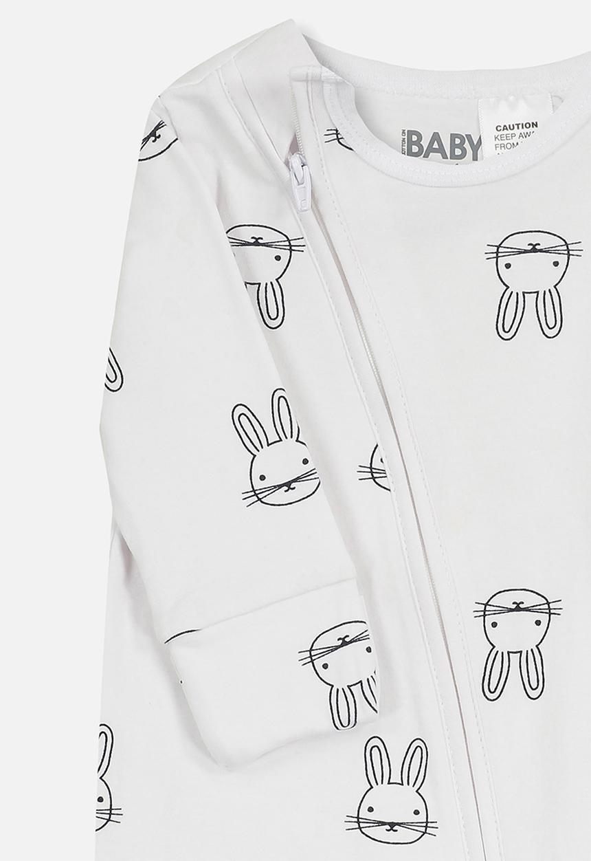 Cotton On - Mini zip through romper - white