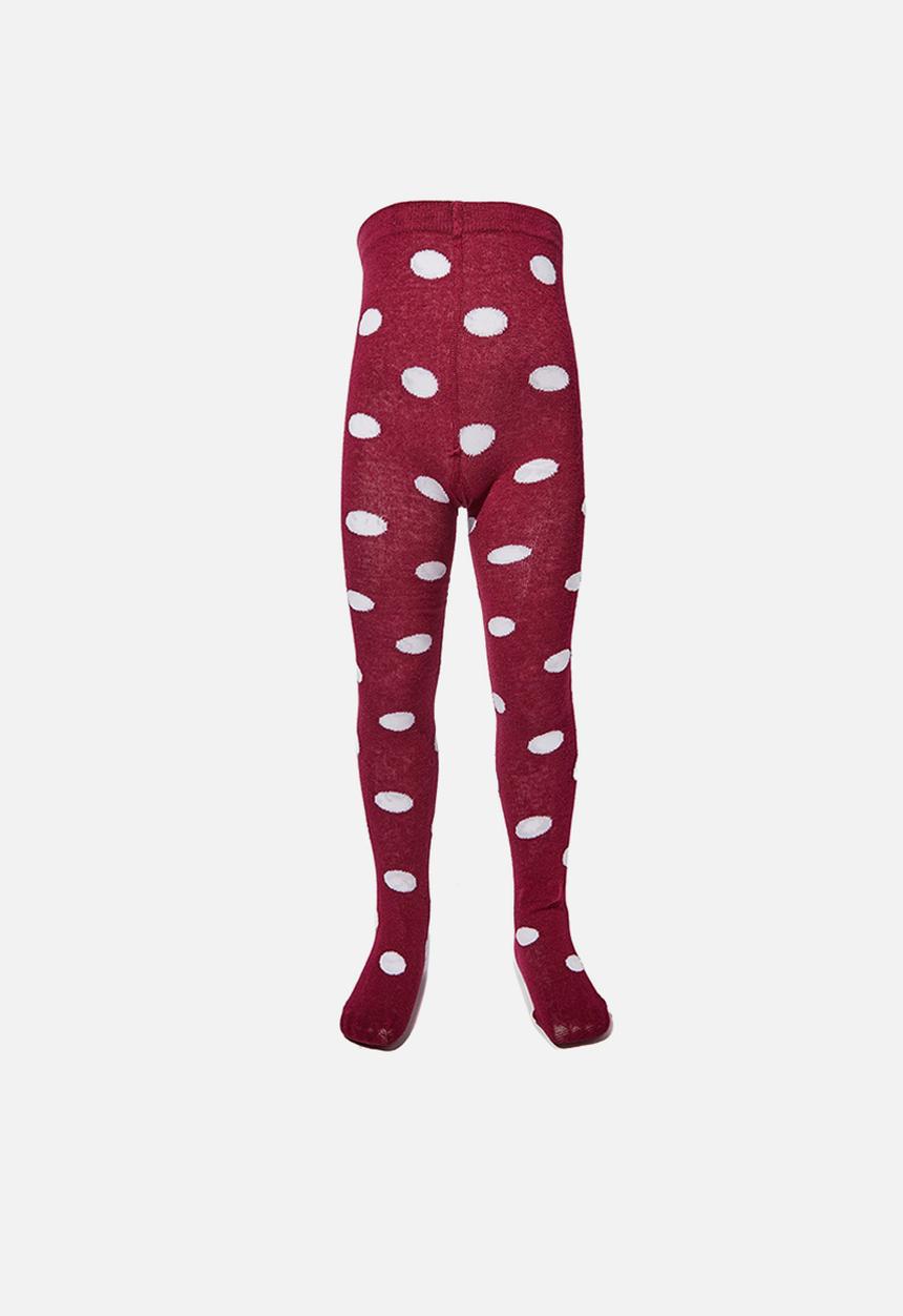 Cotton On - Tilly big spot tights - burgundy