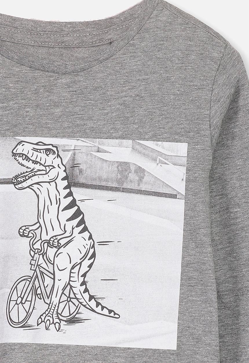 Cotton On - Tom long sleeve tee - grey & white