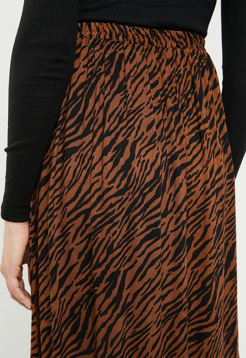 Superbalist - Midi skirt with slits - brown & black