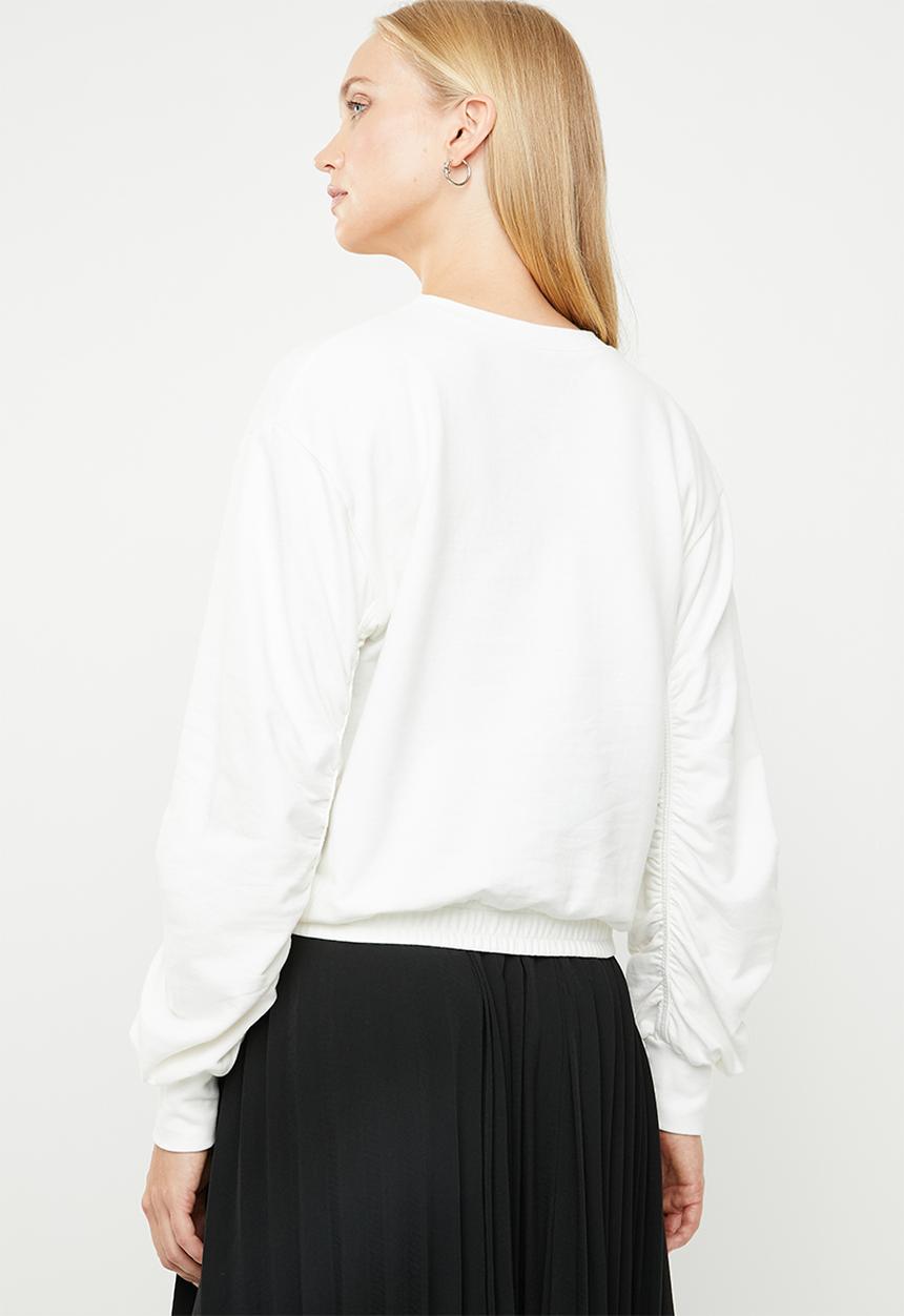 Superbalist - Rouched sleeve sweat - cream