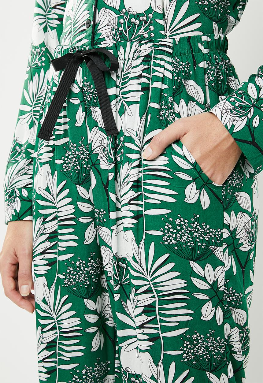 Superbalist - Sleep shirt & pants set - green & white