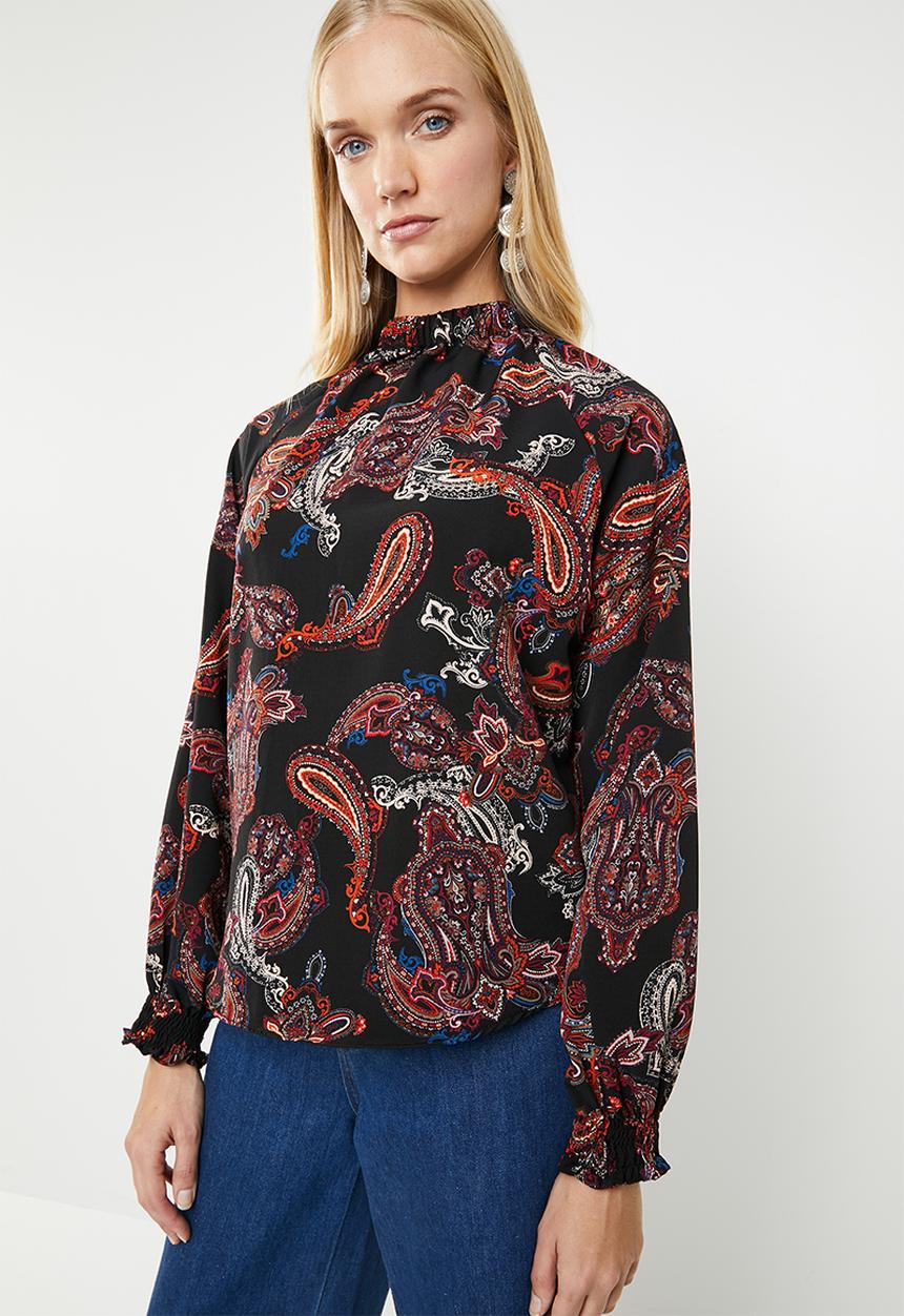 Superbalist - Elasticated hi neck blouse - multi