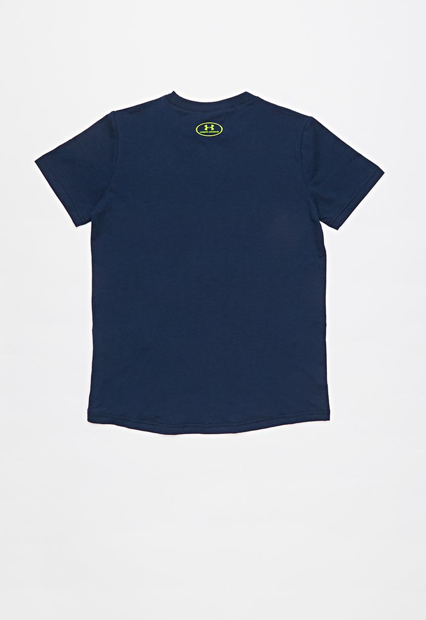 Under Armour - Sportstyle logo short sleeve top - navy & yellow 