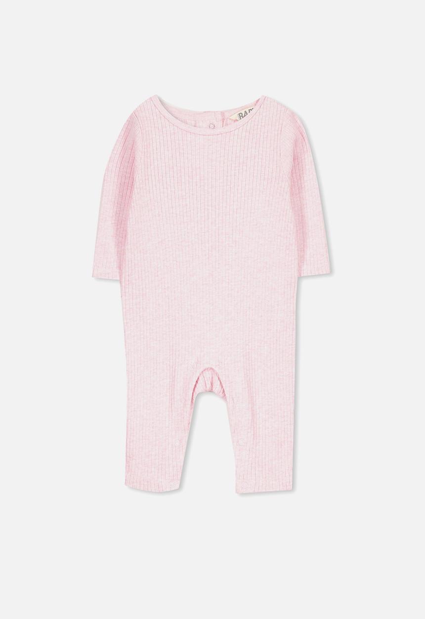Cotton On - The rib snap romper - pink