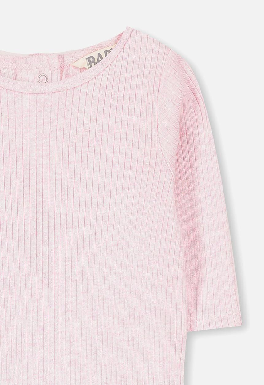 Cotton On - The rib snap romper - pink
