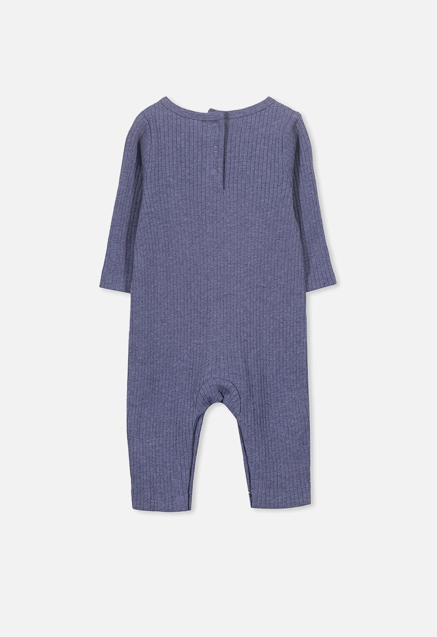 Cotton On - The rib snap romper - navy