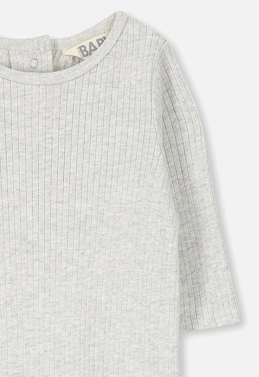 Cotton On - The rib snap romper - grey