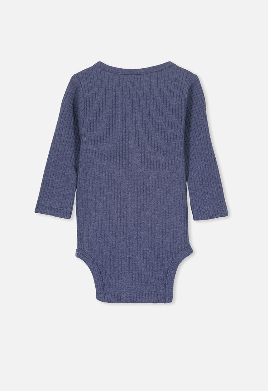 Cotton On - Long sleeve button bubbysuit - navy