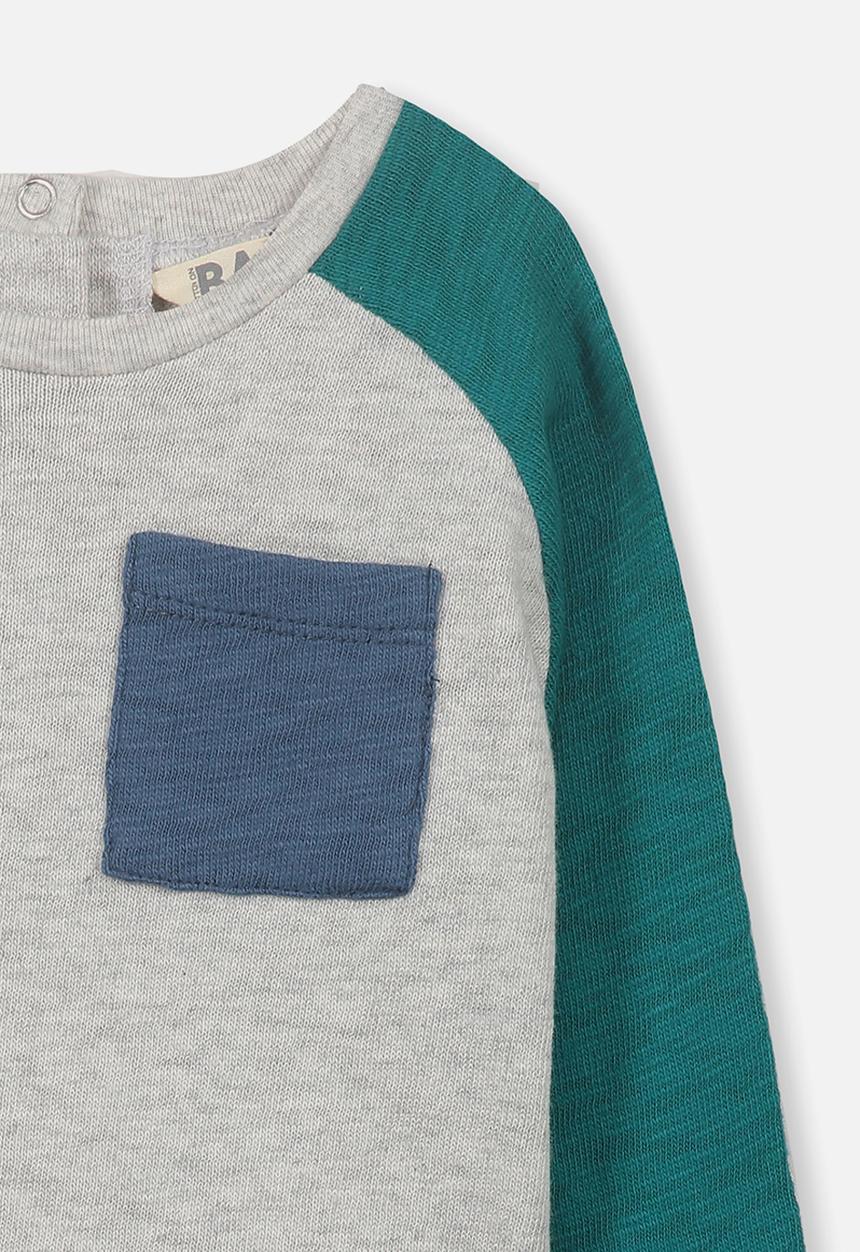 Cotton On - Roy raglan long sleeve bubbysuit - multi