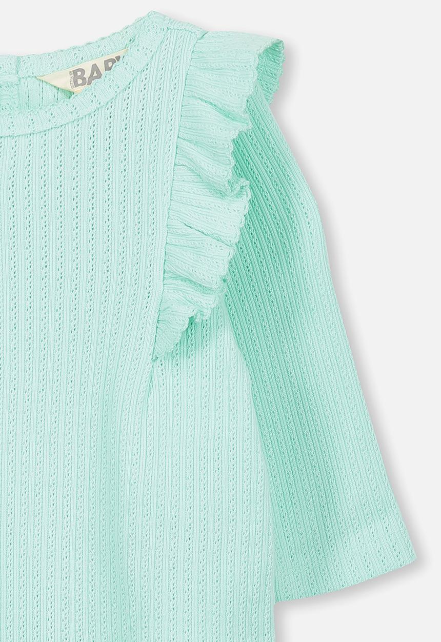 Cotton On - Sara ruffle long sleeve top - green