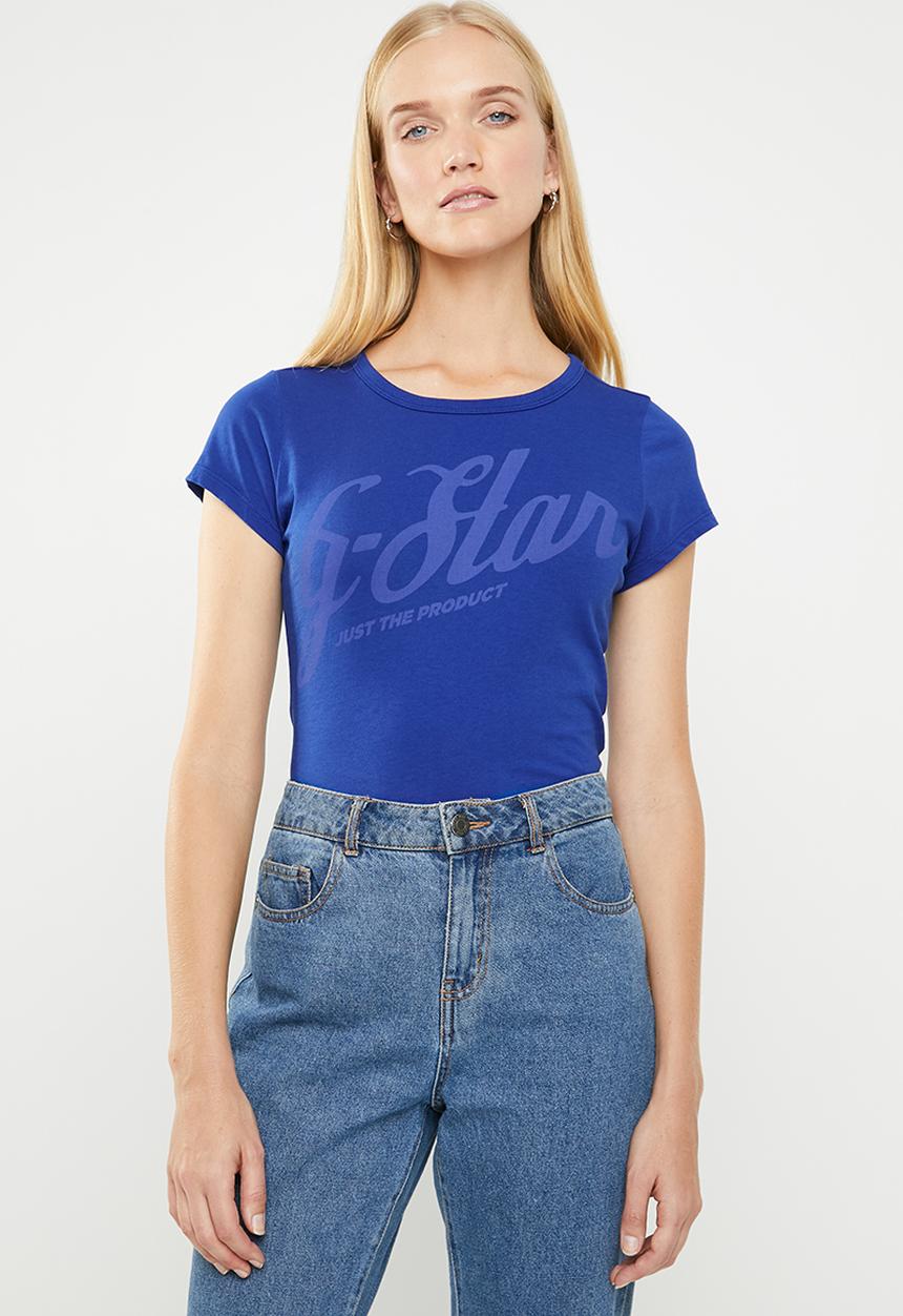G-STAR - Graphic 26 slim compact jersey tee - blue